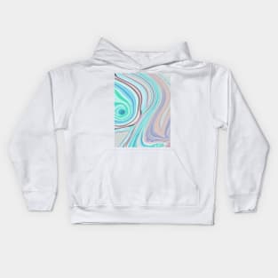 preppy abstract marble pastel purple turquoise blue mint swirls Kids Hoodie